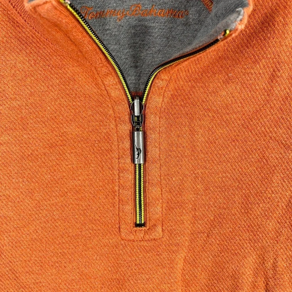 Tommy Bahama‎ Reversible 1/4 Zip Sweatshirt Mens L Coastal Pullover Casual Knit